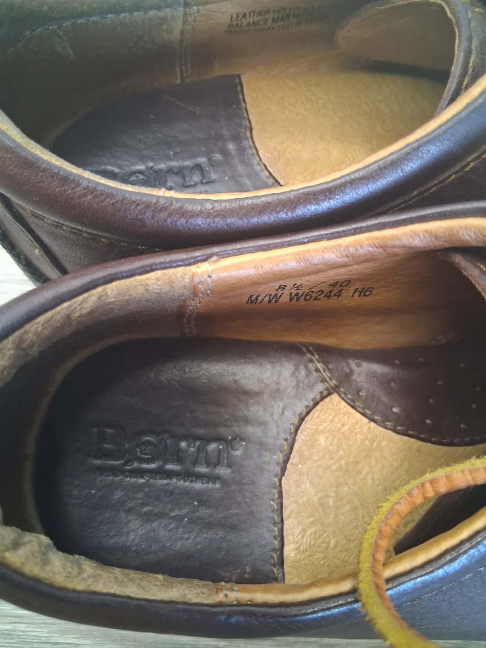 Born Women's Brown Leather Oxford Comfort Shoes Size 8.5 US 40 Handcrafted Lace